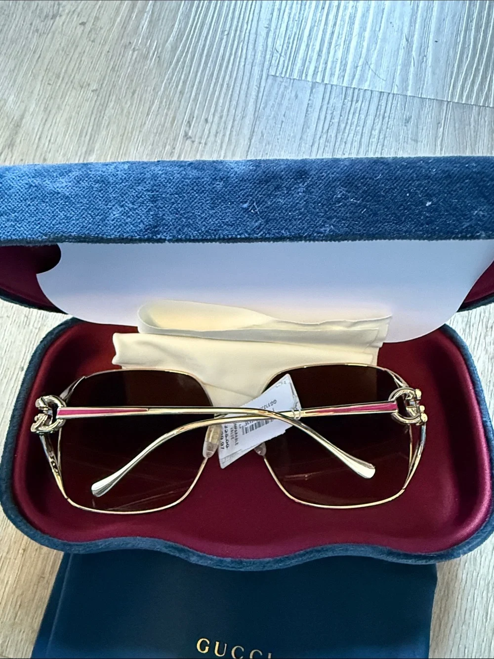 Gucci Men’s Gold Frame Sunglasses with Brown Gradient Lenses